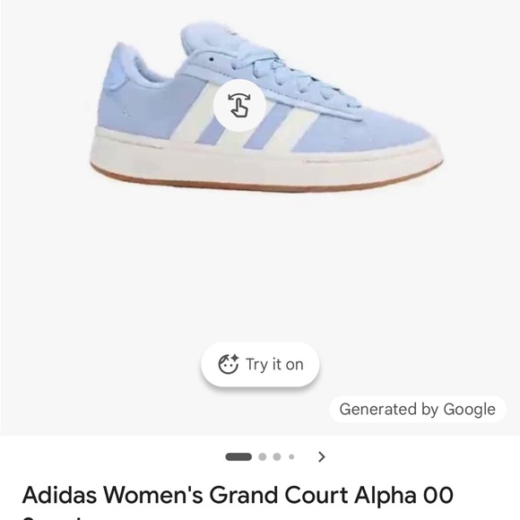 Adidas Women's Grand Court Alpha Sneakers - Sky Blue and White - Picture 3 of 3